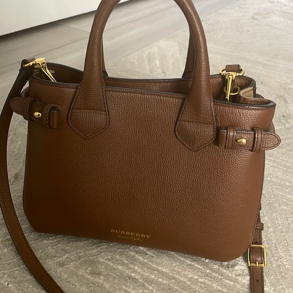 Burberry house check derby leather